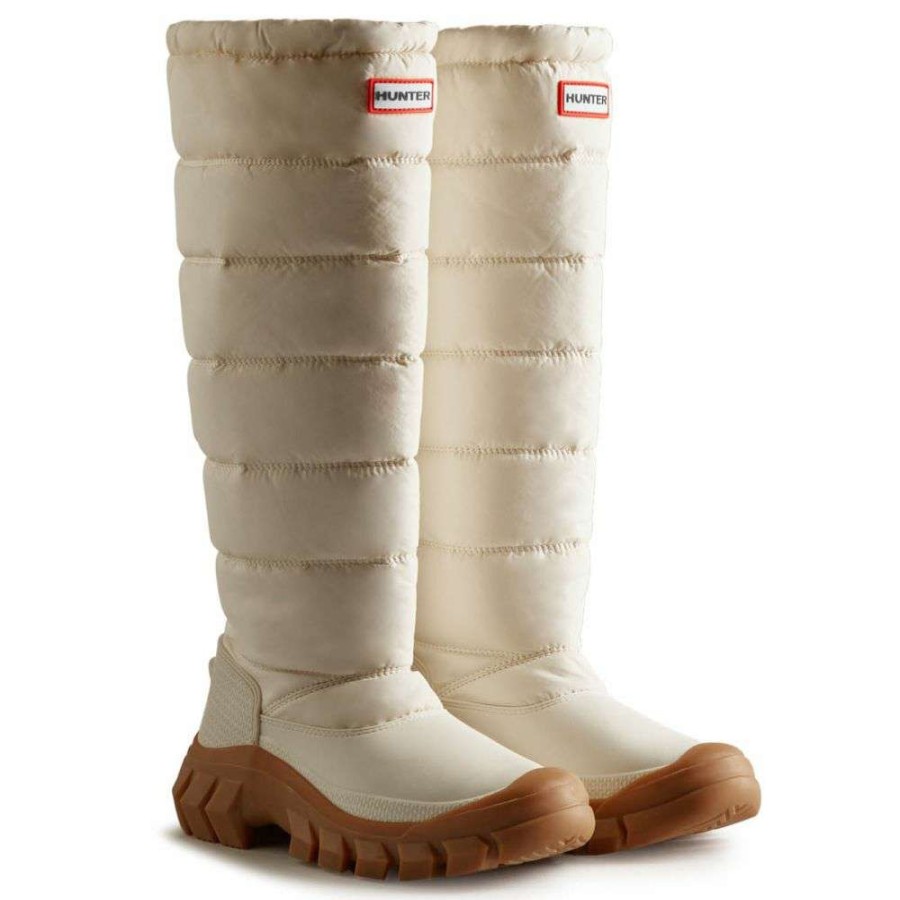 Tall Boots * | Hunter Women'S Intrepid Insulated Tall Snow Boots In White Willow/Gum