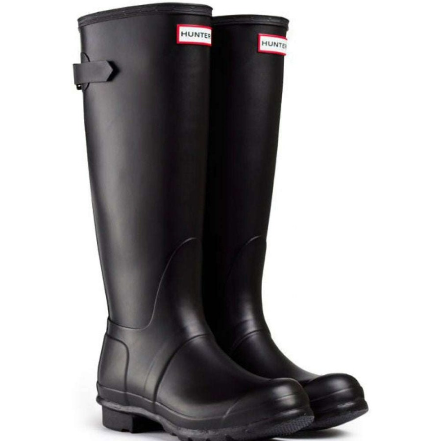 Tall Boots * | Hunter Women'S Original Back Adjustable Rain Boots In Black