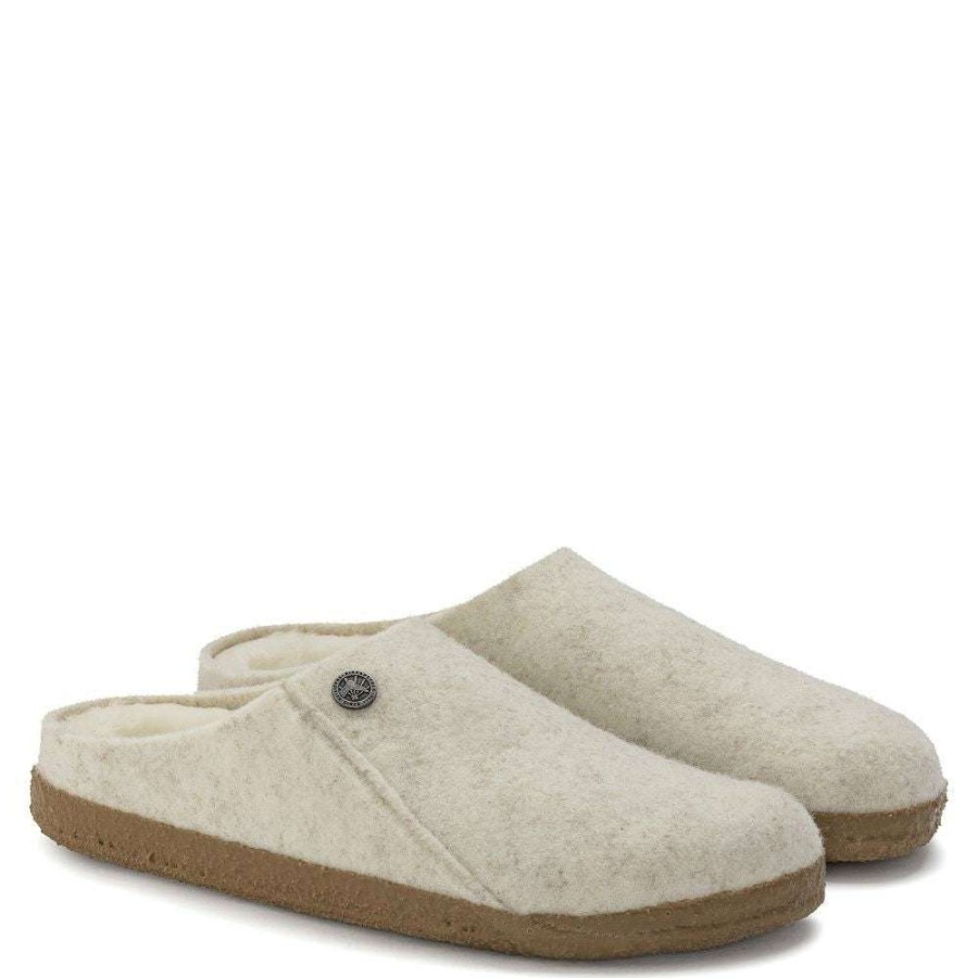 Indoor * | Birkenstock Women'S Zermatt Shearling Wool Felt In Ecru (Narrow Width)