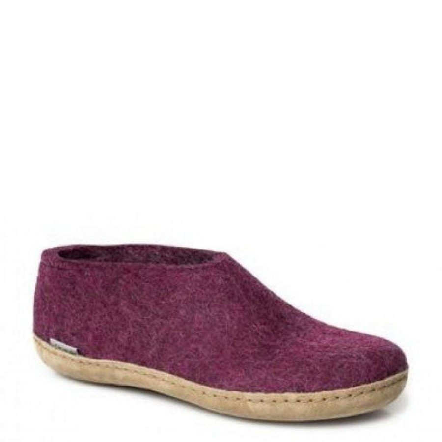 Indoor * | Glerups Women'S Shoe Leather Sole In Cranberry