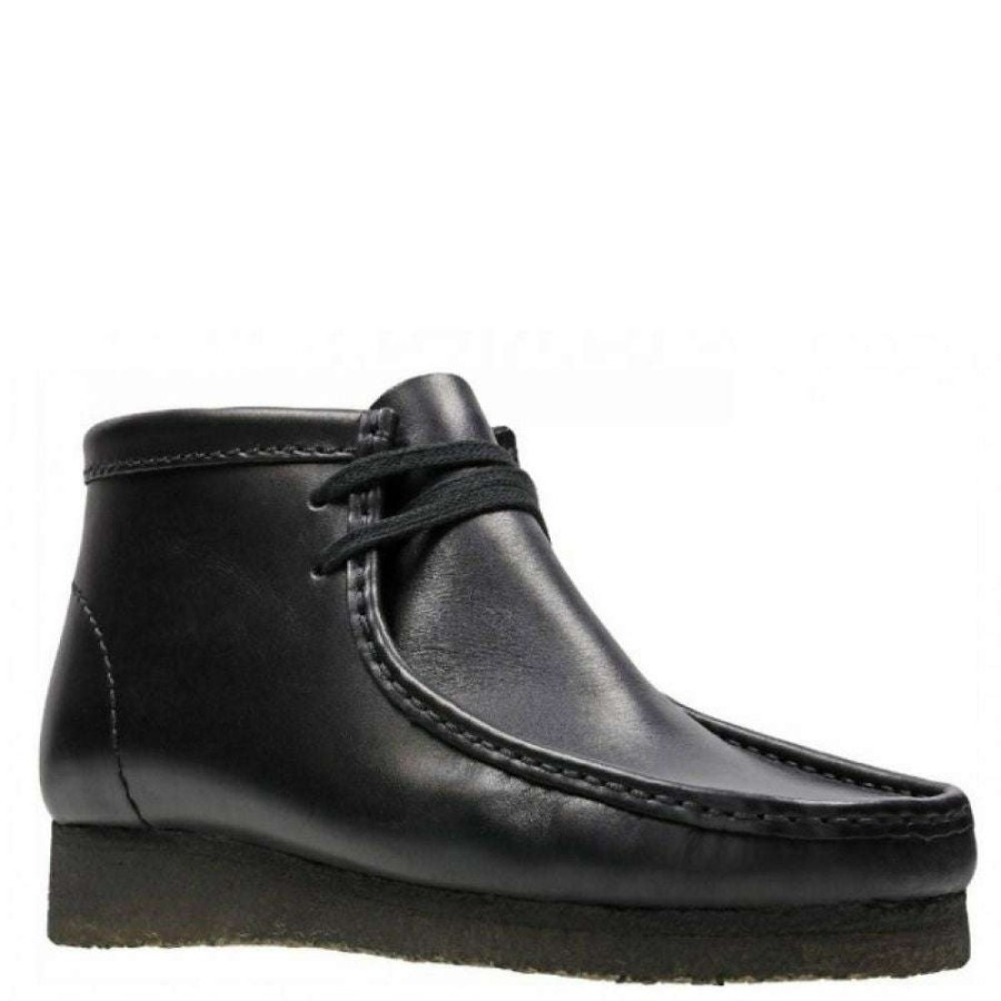 Lace-Up Boots * | Clarks Men'S Wallabee Boot In Black Leather