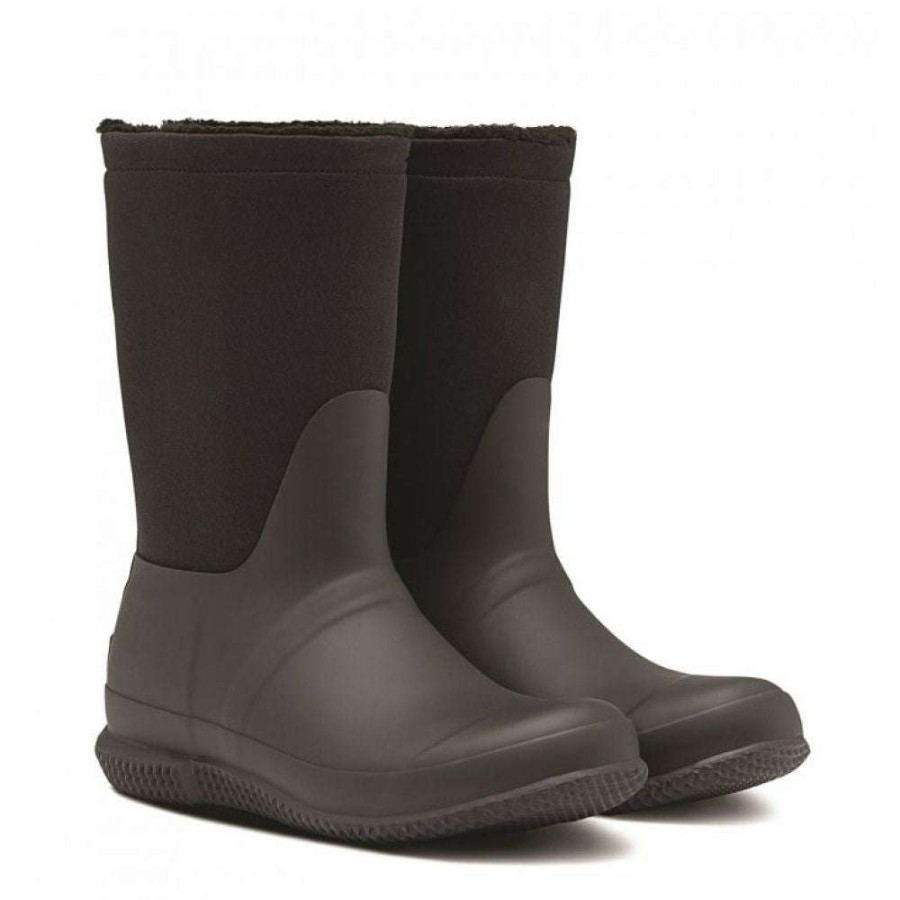 Tall Boots * | Hunter Women'S Original Insulated Roll Top Sherpa Boot In Black