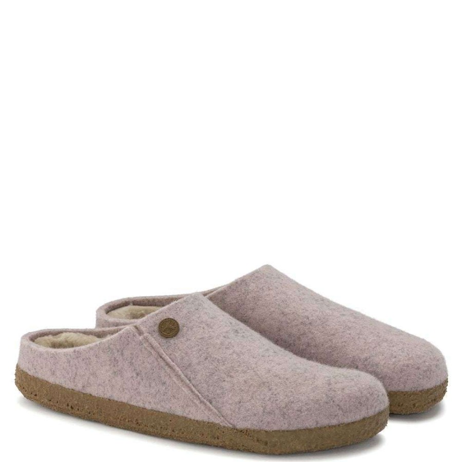 Indoor * | Birkenstock Women'S Zermatt Shearling Wool Felt In Light Rose (Narrow Width)