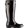 Tall Boots * | Hunter Women'S Original Back Adjustable Gloss Rain Boots In Black