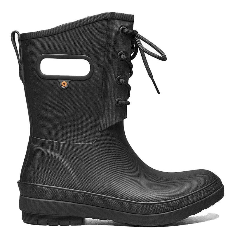 Tall Boots * | Bogs Women'S Amanda Ii Lace Rain Boot In Black