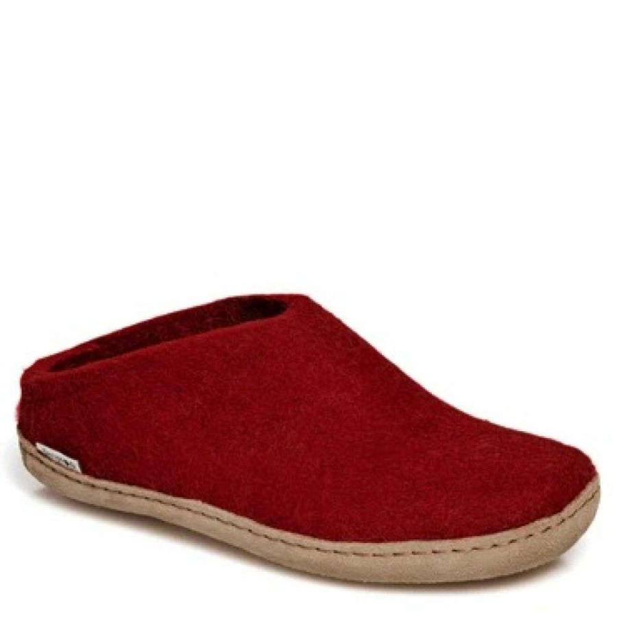 Indoor * | Glerups Open Heel Leather Sole In Red