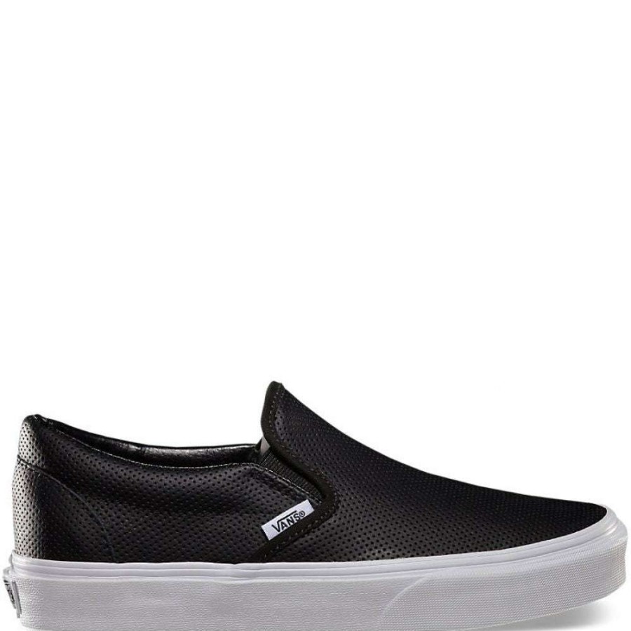 Slip-Ons * | Vans Perf Leather Slip-On In Black