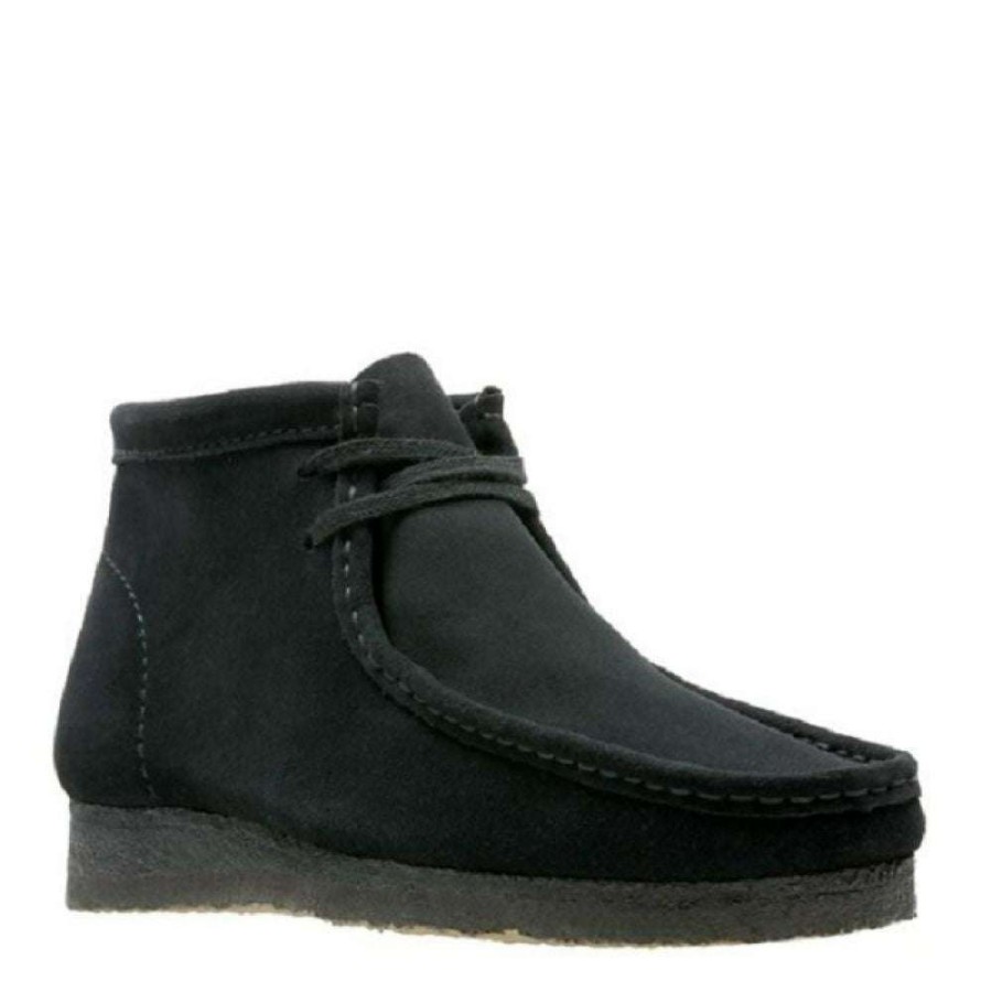 Lace-Up Boots * | Clarks Men'S Wallabee Boot In Black Suede