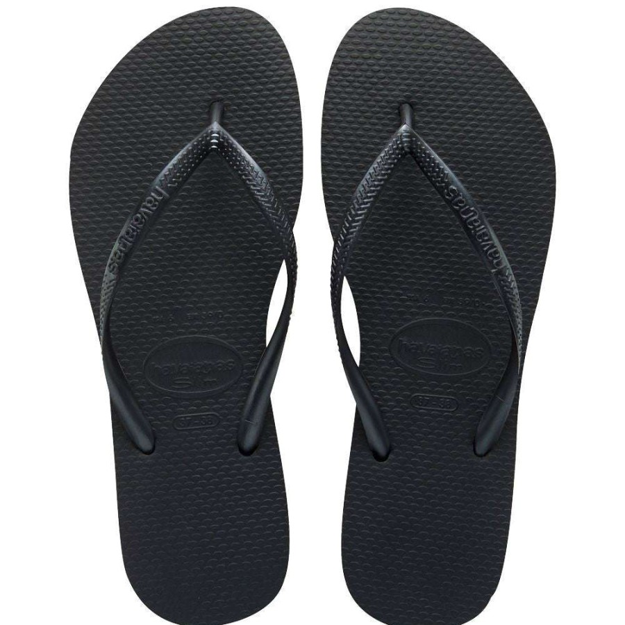 Flip-Flops * | Havaianas Women'S Slim Flip Flop In Black