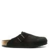 Mules & Clogs * | Birkenstock Boston Softbed Suede Leather In Black