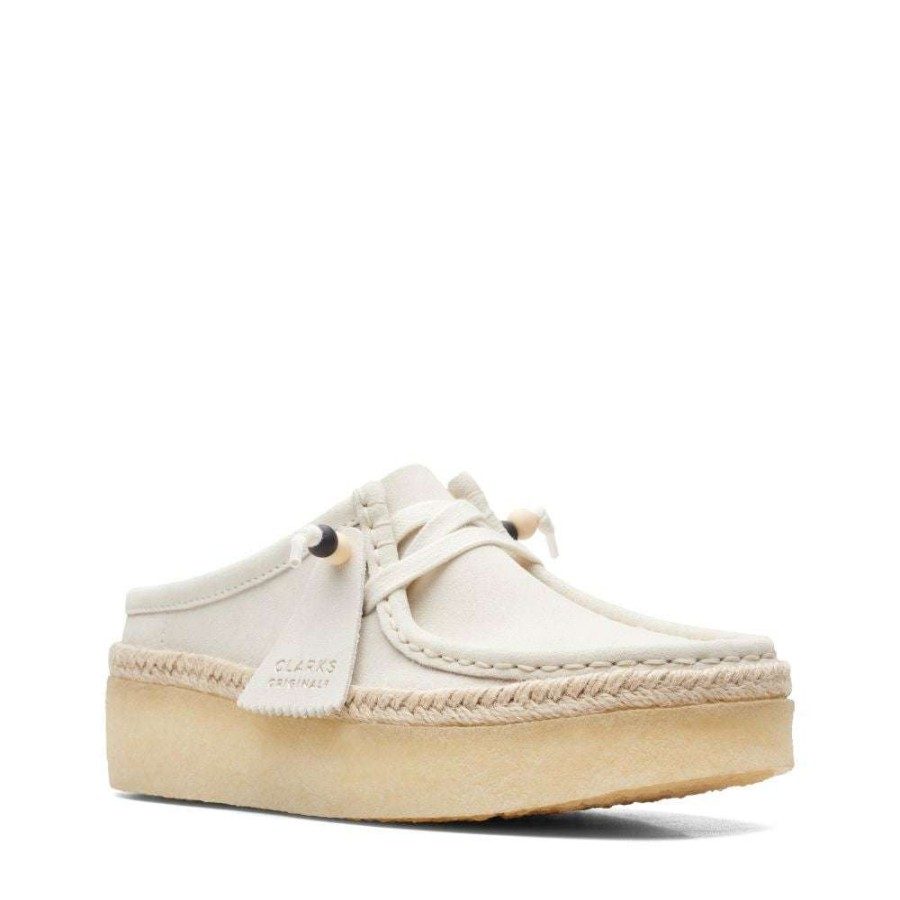 Mules & Clogs * | Clarks Women'S Wallabeecup Lo In White Suede