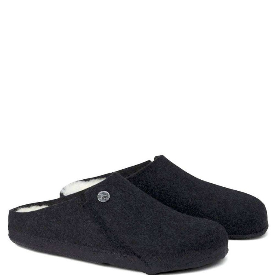 Indoor * | Birkenstock Women'S Zermatt Shearling Wool Felt In Anthracite (Narrow Width)