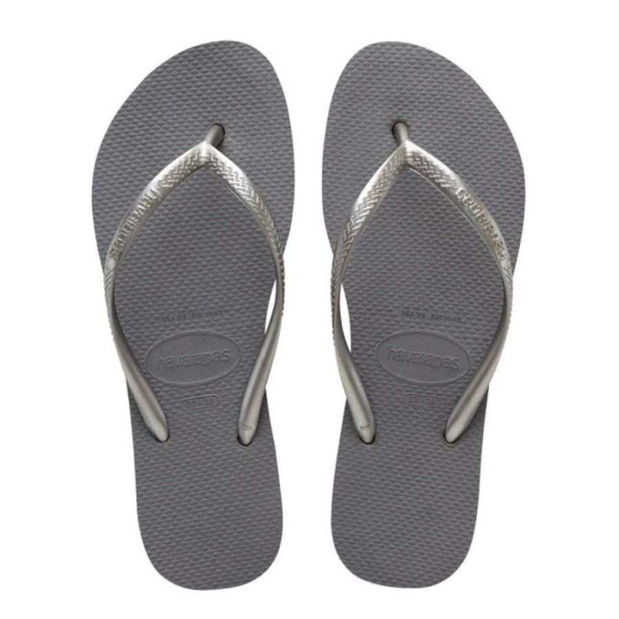 Flip-Flops * | Havaianas Women'S Slim Flatform Flip Flop In Steel Grey