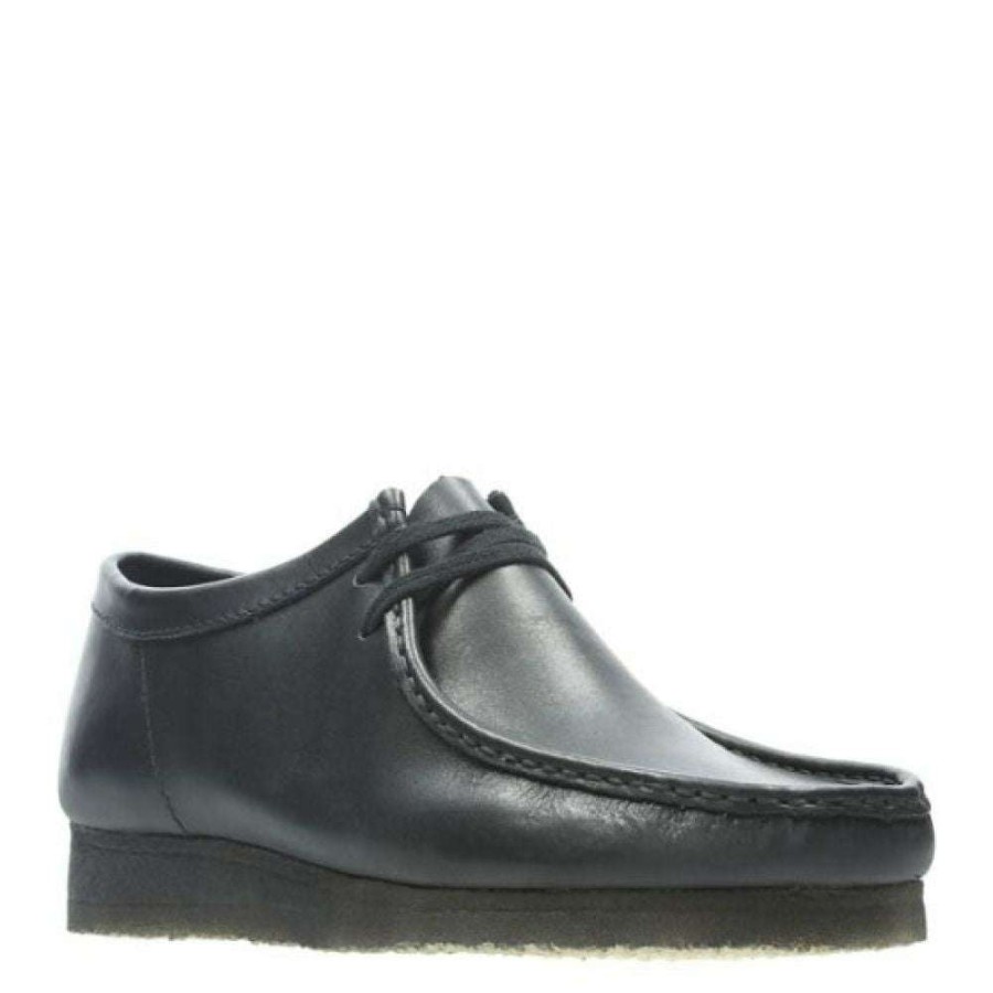 Lace-Up Boots * | Clarks Men'S Wallabee In Black Leather