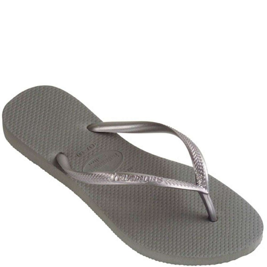 Flip-Flops * | Havaianas Women'S Slim Flip Flop In Steel Grey