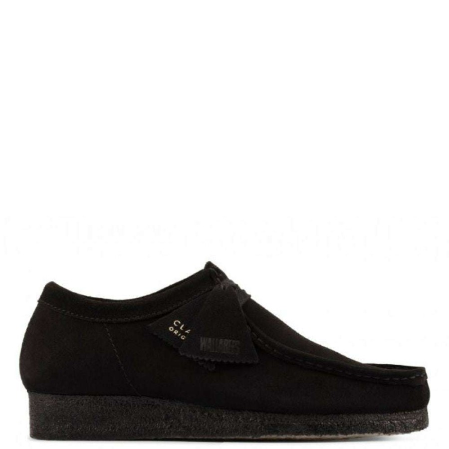 Lace-Up Boots * | Clarks Men'S Wallabee In Black Suede