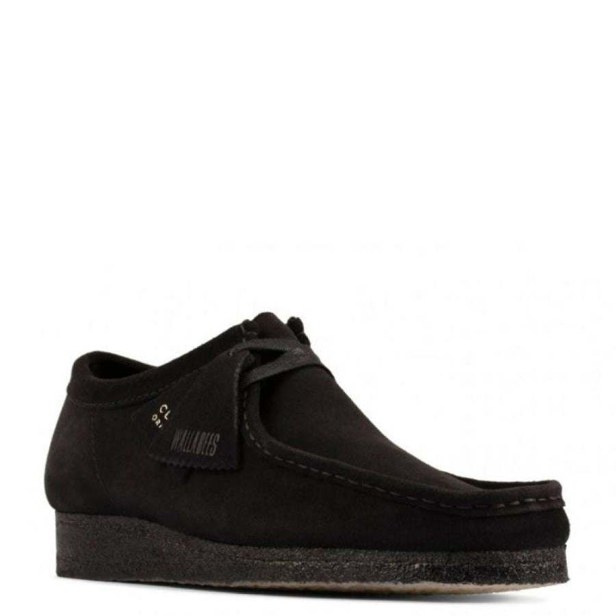 Lace-Up Boots * | Clarks Men'S Wallabee In Black Suede