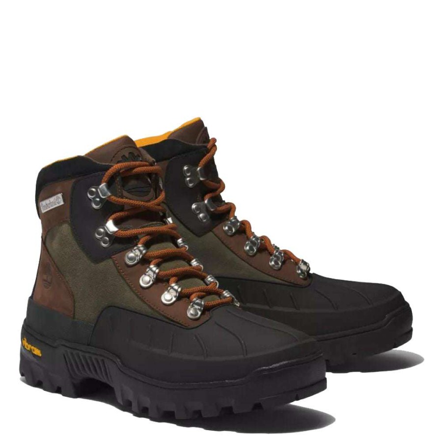 Lace-Up Boots * | Timberland Men'S Euro Hiker Shell Toe Boots In Dark Brown Nubuck