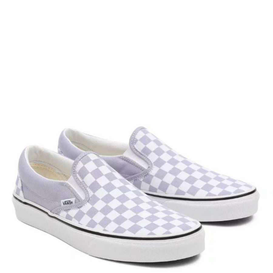 Slip-Ons * | Vans Checkerboard Classic Slip-On In Languid Lavender/True White