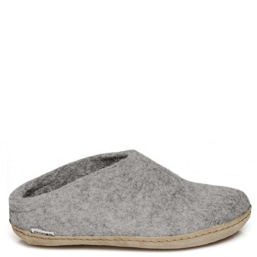 Indoor * | Glerups Open Heel Leather Sole In Grey