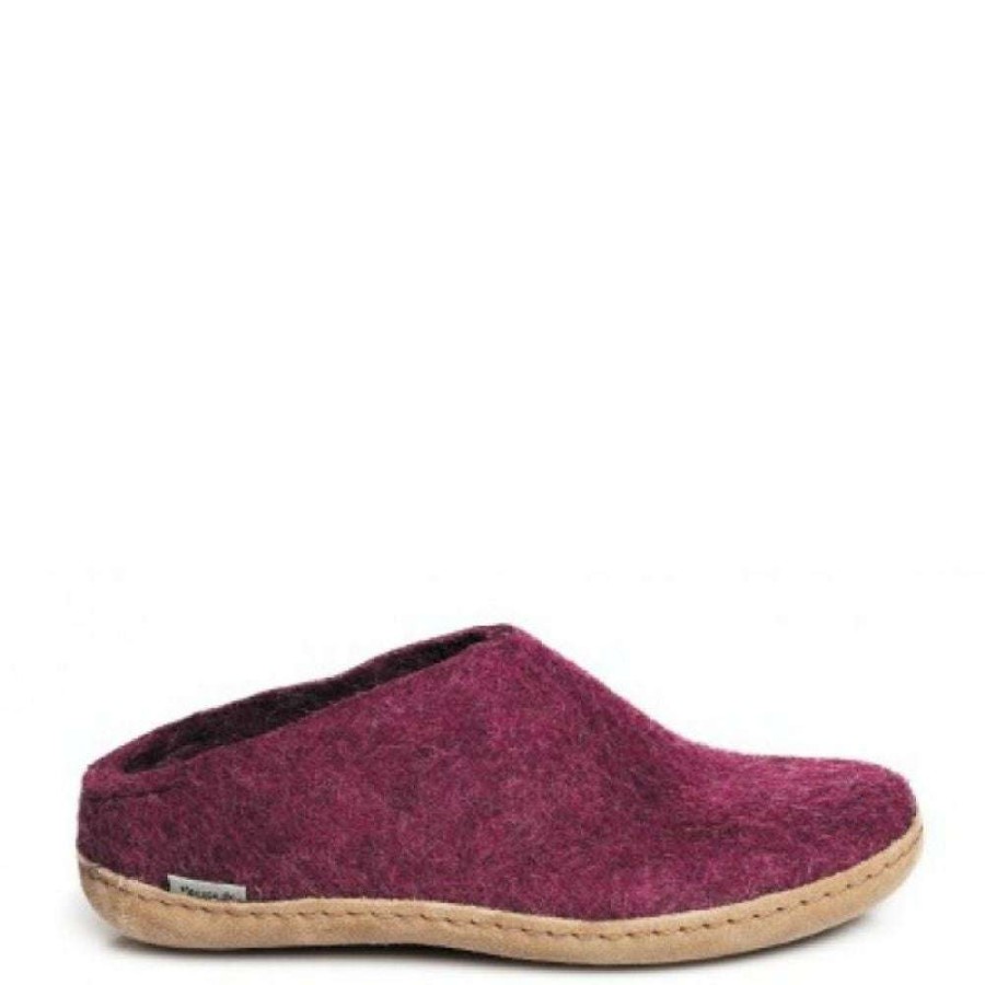 Indoor * | Glerups Women'S Open Heel Leather Sole In Cranberry