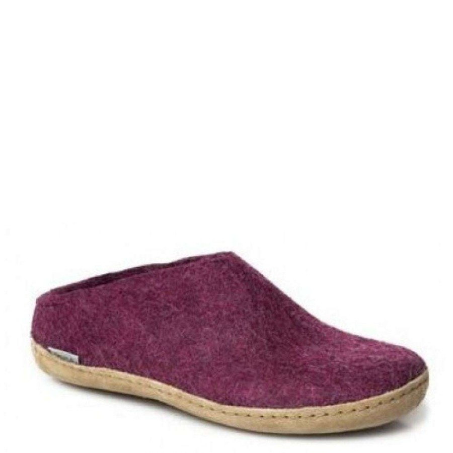 Indoor * | Glerups Women'S Open Heel Leather Sole In Cranberry